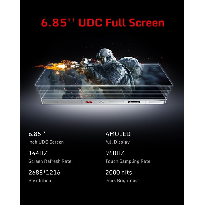Nubia Redmagic 10S Pro 5G, 256GB 12GB RAM, 144Hz, 6.85, Nightfall, Black
