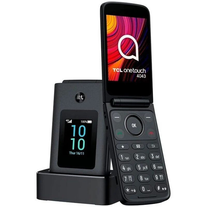Teléfono Móvil TCL One Touch 4043D para Personas Mayores/ 4G/ Gris Oscuro