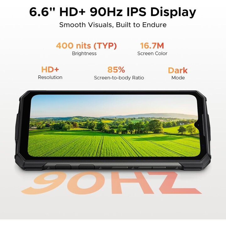 DOOGEE Fire 7 5G, 16GB+256GB/2TB, Android 15, 13000mAh/18W, 6.6 HD+ 90Hz, 64MP+16MP, Gray
