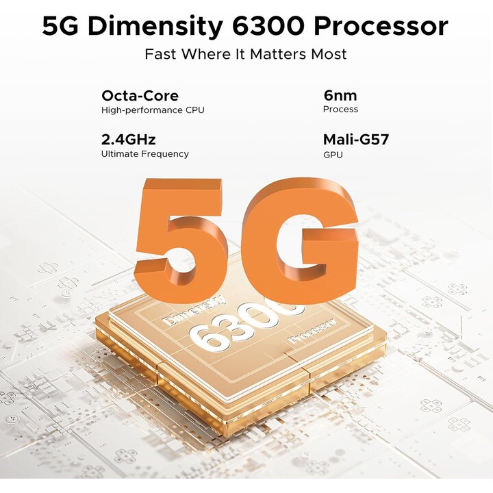 DOOGEE Fire 7 5G, 16GB+256GB/2TB, Android 15, 13000mAh/18W, 6.6 HD+ 90Hz, 64MP+16MP, Gray