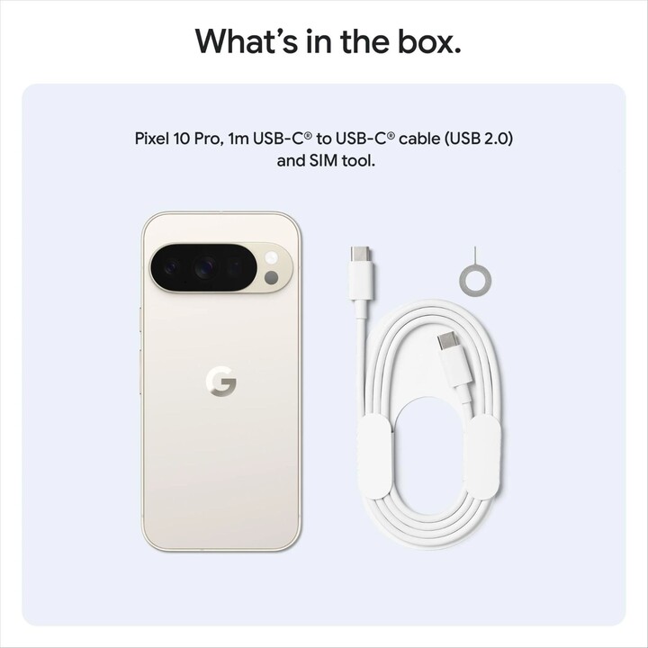 Google Pixel 10 Pro 5G, 16GB 128GB, 6.3 Inch OLED, Gemini IA, 4970MAH, Porcelain White