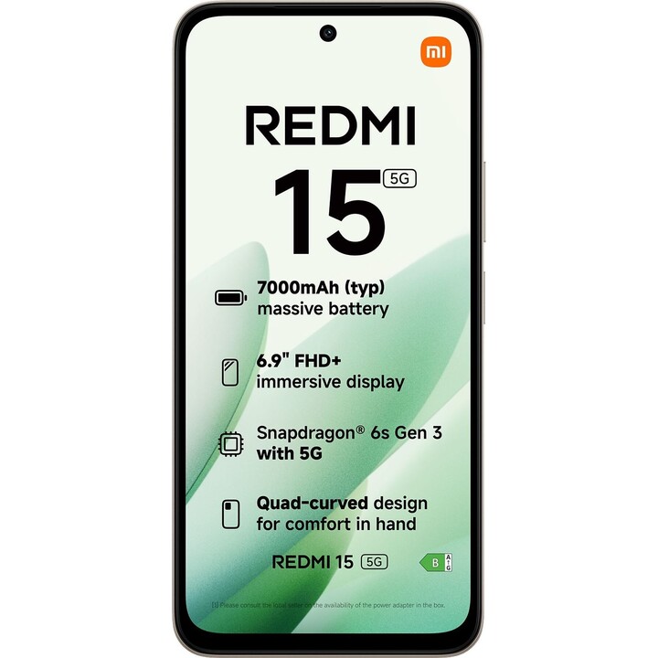 Xiaomi Redmi 15 5G NFC, 4GB RAM 128GB, Dual SIM, 6.90 HD+ 144Hz, 7000 mAh, Titan Gray