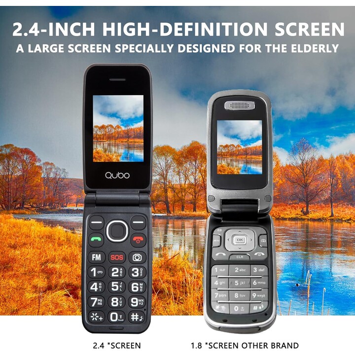 Qubo NEONW-BK 4G Mobile Phone for Seniors/ Black
