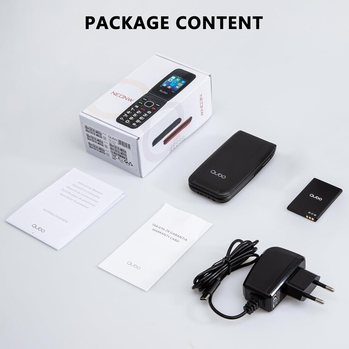 Teléfono Móvil Qubo NEONW-BK 4G para Personas Mayores/ Negro
