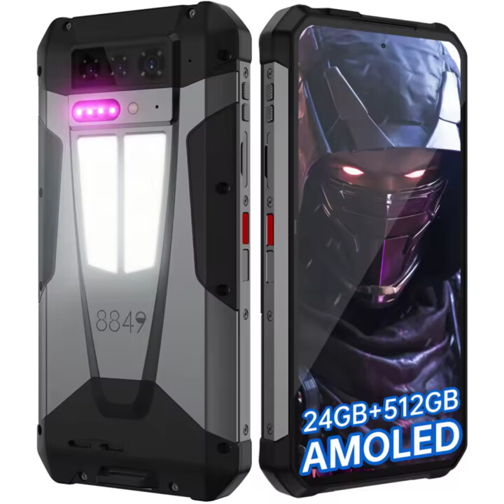Unihertz 8849 Tank 4 5G, 24GB 512GB, Projector 720P, 100 Lumen, 6.78 AMOLED, Android14, 11600mAh Dimensity 7300