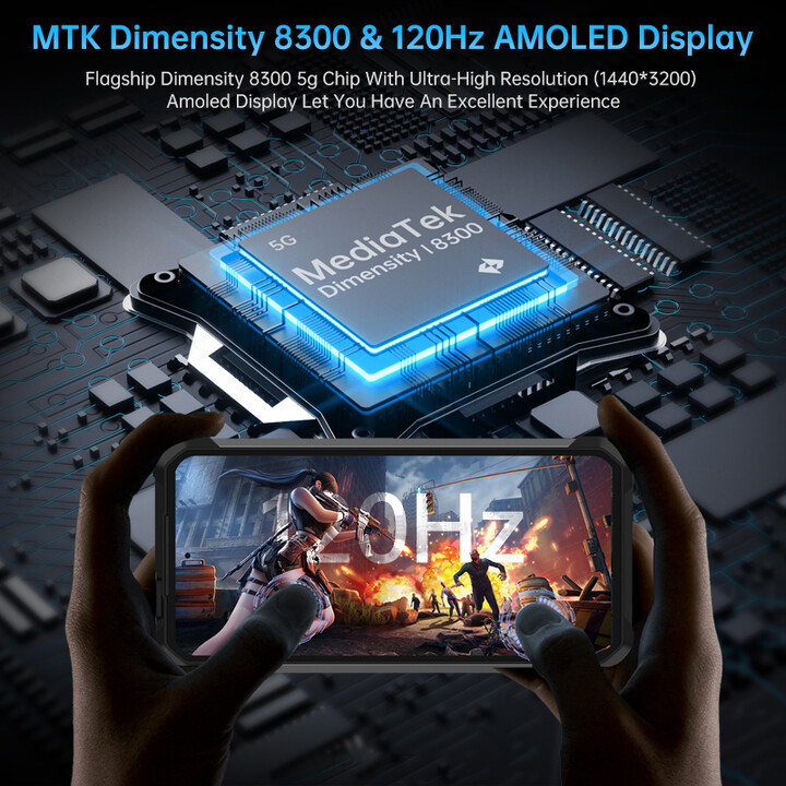 Unihertz 8849 Tank 4 5G, 24GB 512GB, Projector 720P, 100 Lumen, 6.78 AMOLED, Android14, 11600mAh Dimensity 7300