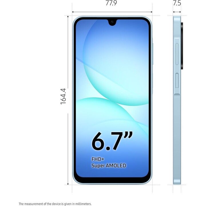 Samsung Galaxy A17 4G, 4GB RAM 128GB, AI Smartphone, Slim 7.5mm Frame, 50MP Camera, 5000mAh, Light Blue