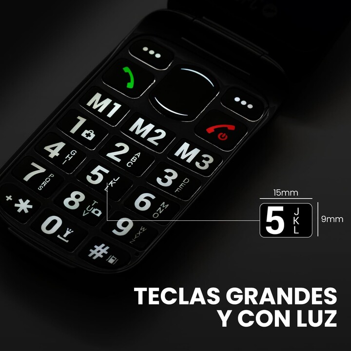 Teléfono Móvil SPC Harmony 2 4G para Personas Mayores/ Negro