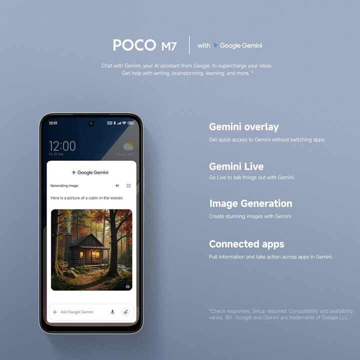 Xiaomi Poco M7, 6+ 128GB, 6.9 FHD+ 144Hz Pantalla, Snapdragon 685, 50mp AI Dual Camera, 7000 mAh, plata