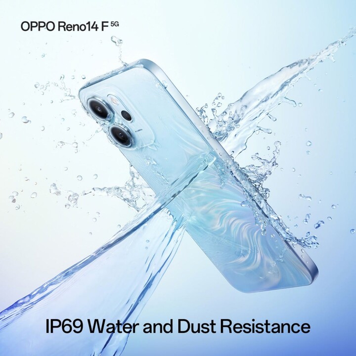 OPPO Reno14 F 5G, 8GB 256GB, 6.57 AMOLED, 50MP, IP69, Fast Charging, 45W, Opal Blue