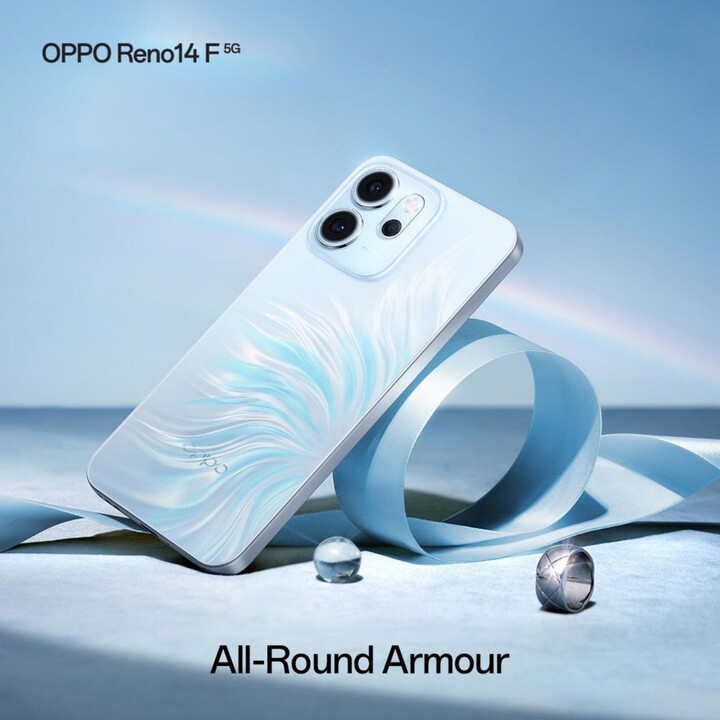 OPPO Reno14 F 5G, 8GB 256GB, 6,57 AMOLED, 50MP, IP69, Charging Fast, 45W, Opal Azul