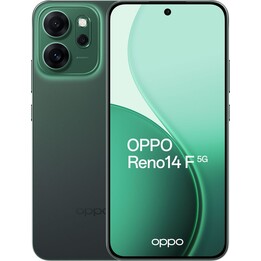 OPPO Reno14 F 5G, 8GB 256GB, 6.57 AMOLED, 50MP, IP69, carga rápida, 45W, verde luminoso