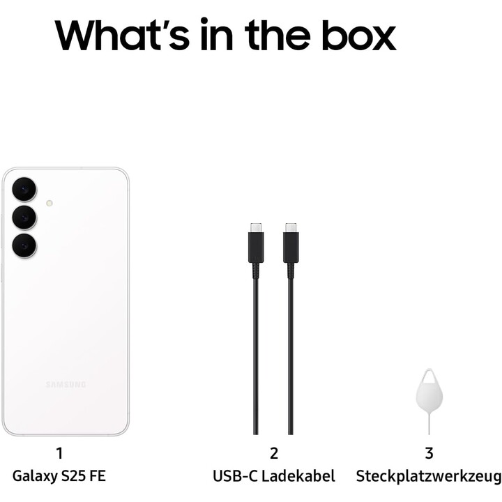 Samsung Galaxy S25 FE, 8GB RAM 256GB, with Galaxy AI, 6.7 Inch FHD Display, 50MP, 4900mAh, White