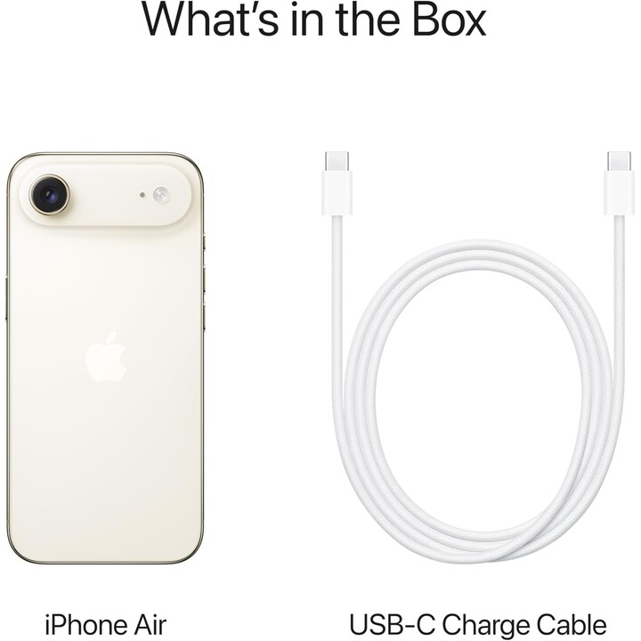 Apple iPhone Air 256GB, 5G mobile phone with Apple Intelligence, camera control, A19 Pro chip, Light Gold