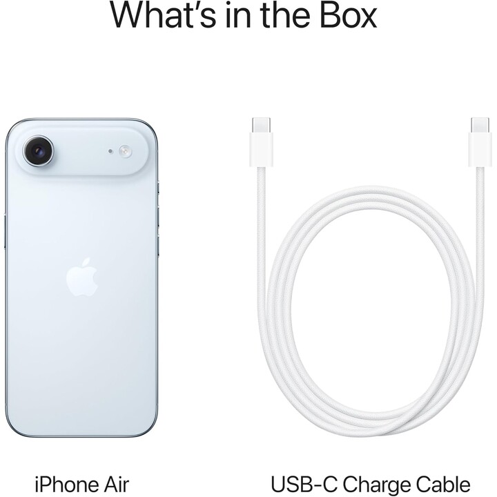 Apple iPhone Air 512GB, teléfono móvil 5G con Apple Intelligence, control de cámara, chip A19 Pro, Azul Cielo