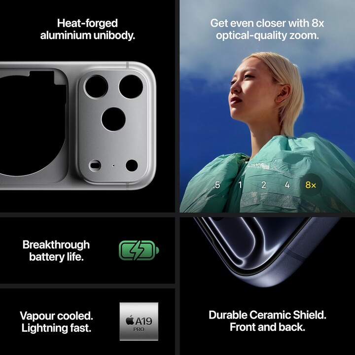 Apple iPhone 17 Pro Max 512GB, 5G mobile phone with Apple Intelligence, camera control, A19 Pro chip, Silver