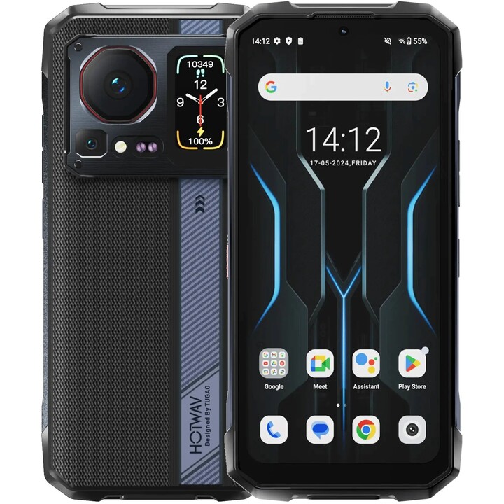 Hotwav Cyber ​​16 Pro, 8GB 512GB, 4G Smartphone resistente, Helio G100, Batería de 6280mAh, negro