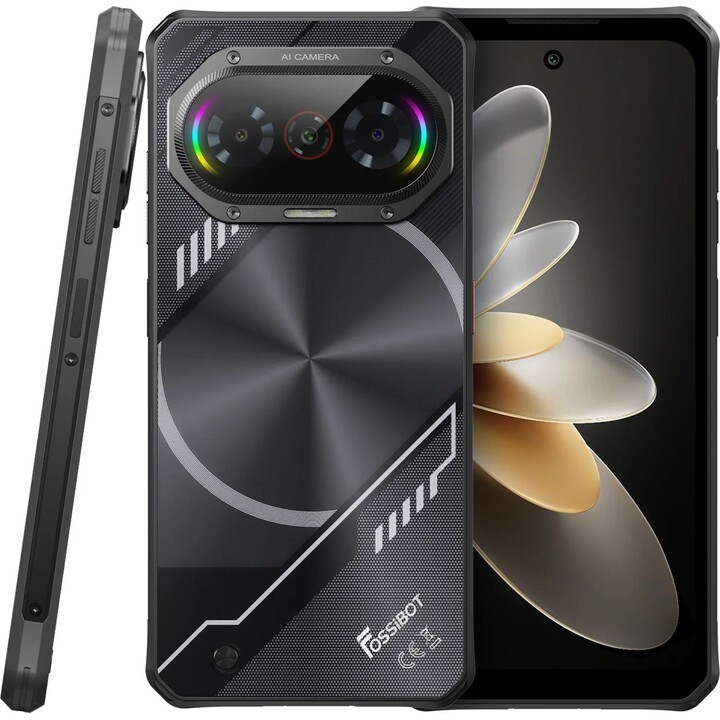 Fossibot F114, 4GB 128GB, 4G Smartphone resistente, unisoc T615, batería de 5000 mAh, negro