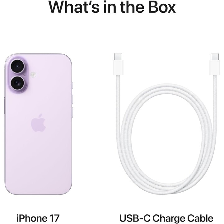 Apple iPhone 17 256 Go, téléphone mobile 5G avec intelligence Apple, contrôle de la caméra, puce A19, lavande