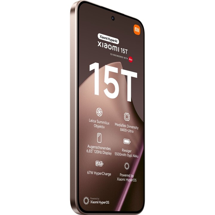 Xiaomi 15T 5G, 12 GB 256 GB, 6,83 AMOLED, Leica Camera 50 MP, Gold