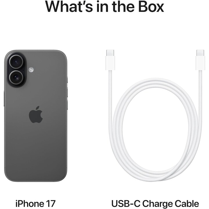 Apple iPhone 17 512GB, 5G mobile phone with Apple Intelligence, camera control, A19 chip, Black