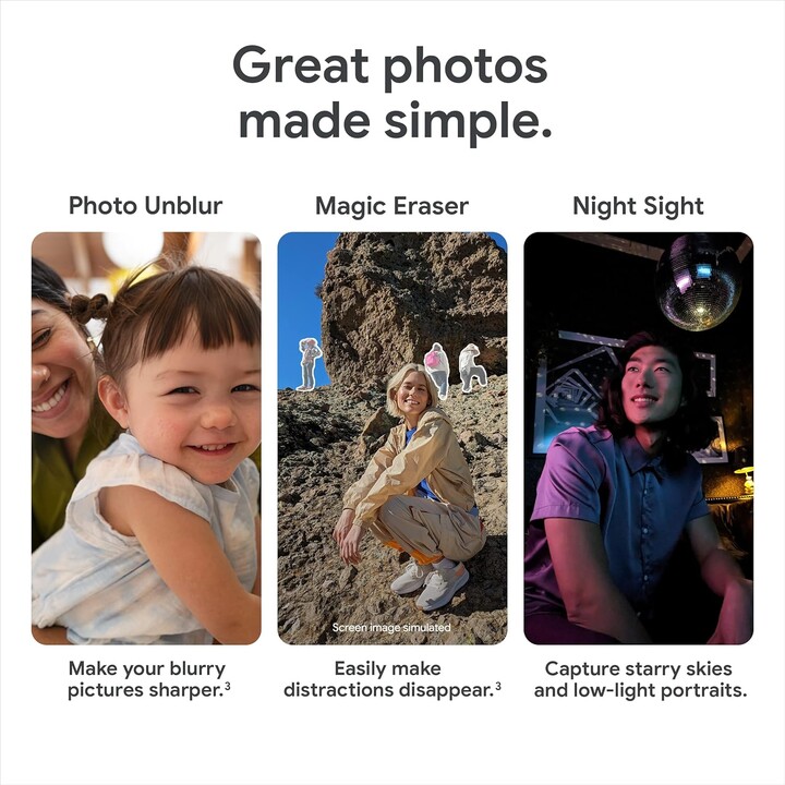 Google Pixel 7a 5G, 8GB 128GB, display da 6,1 pollici, Tensor G2, Nero carbone