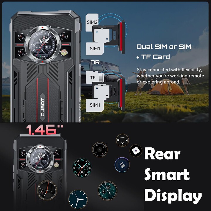 Cubot Kingkong 11 5G, 16GB 256GB, LCD 6.72 IPS FullHD+, Dimensity 7025, 10200mAh, Dual Sim, Negro