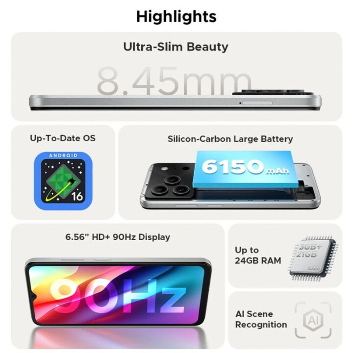 Doogee Note 56 Pro, 4GB 128GB, 6.56 IPS HD+, 6150mAh, Black