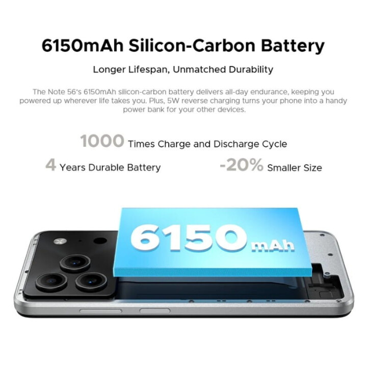 Doogee Note 56 Plus, 6GB 256GB, 6.56 IPS HD+, 6150mAh, Black