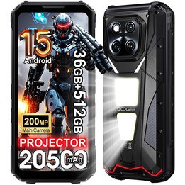 Doogee V Max Play VIP Edition 5G, 16GB 512GB, 6,78 IPS FHD+ 120Hz, 20500mAh, com projetor, preto