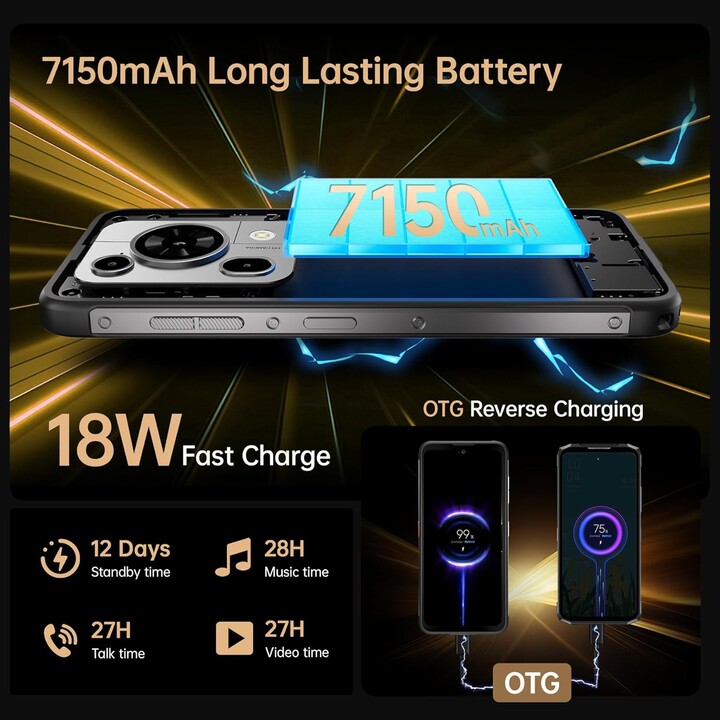 Fossibot F112 Pro 5G, 8GB 256GB, 6.88 LCD IPS HD+, 7150mAh, Verde