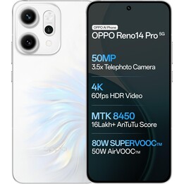 Oppo Reno14 Pro 5G, 12GB 512GB, 6,83 AMOLED FHD+, 6200mAh, branco opala