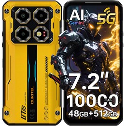 Oukitel WP60 5G, 16 Go 512 Go, 7,2 LCD IPS HD+, 10 000 mAh, jaune