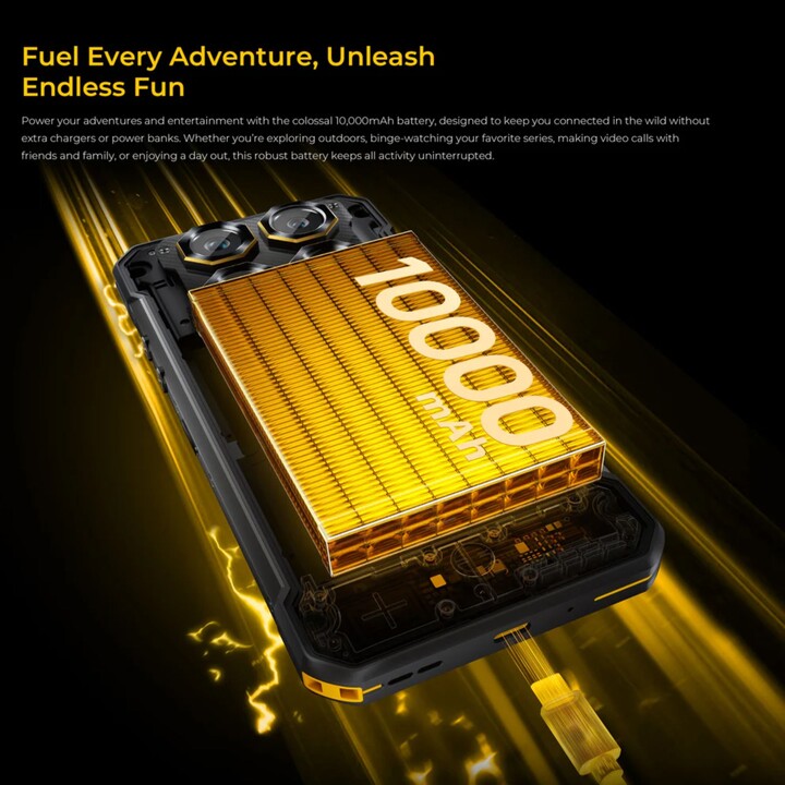Oukitel WP60 5G, 16 Go 512 Go, 7,2 LCD IPS HD+, 10 000 mAh, jaune
