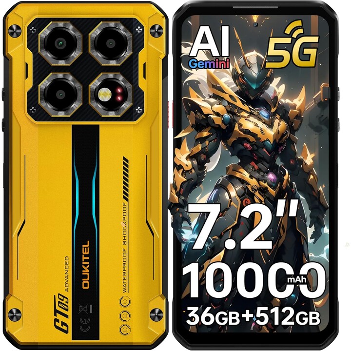 Oukitel WP60 5G, 12GB 512GB, LCD 7.2 IPS HD+, 10000mAh, Giallo