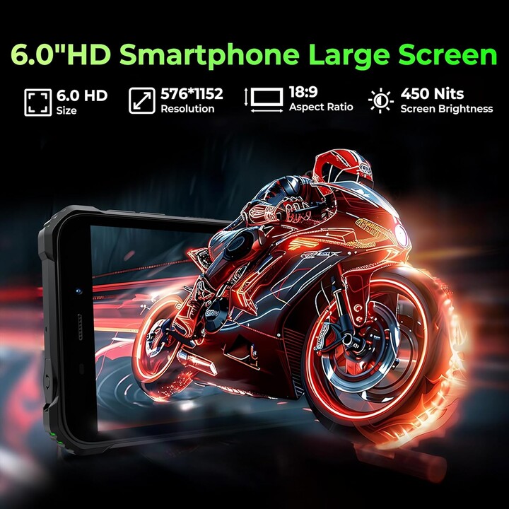 Oukitel G5, 4+12GB RAM, 128GB/TF 1TB, 900LM Dual Camping Light, 6 Display, 6300mAh, 13MP, Dual SIM, Orange