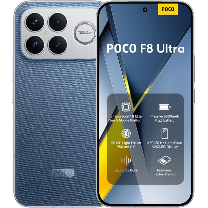 Xiaomi Poco F8 Ultra 5G, 12GB 256GB, 6.9 OLED LTPO, 6500mAh, Blue
