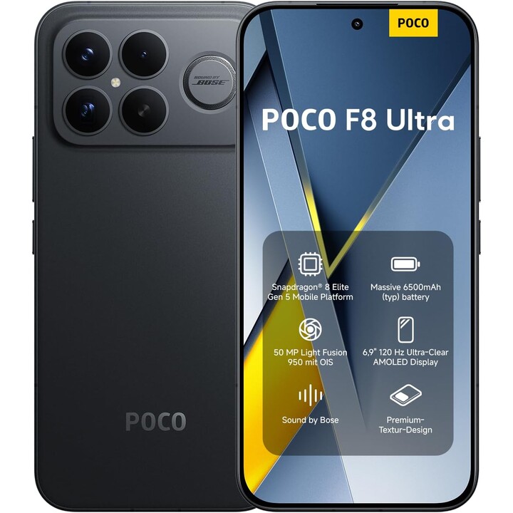 Xiaomi Poco F8 Ultra 5G, 16GB 512GB, 6.9 OLED LTPO, 6500mAh, Negro