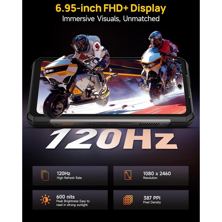Ulefone Armor 34 Plus 5G, 16GB 512GB, 6.95 LCD IPS FHD+, 25500mAh, Dual Sim, Negro
