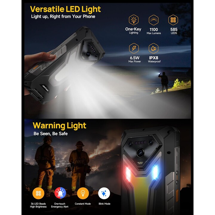 Ulefone Armor 34 Plus 5G, 16GB 512GB, 6.95 LCD IPS FHD+, 25500mAh, Dual Sim, Negro