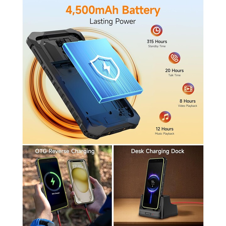 Ulefone RugKing 2 Pro, 4 GB 128 GB, 5,45 IPS, 4550 mAh, Schwarz