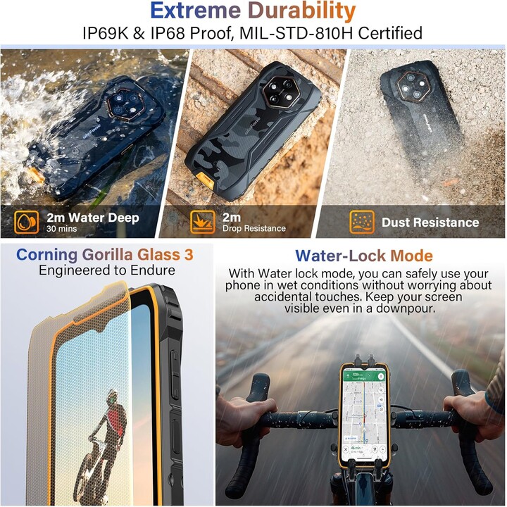 Ulefone RugKing 4 Pro, 8GB 256GB, 6.56 IPS, 10200mAh, Black