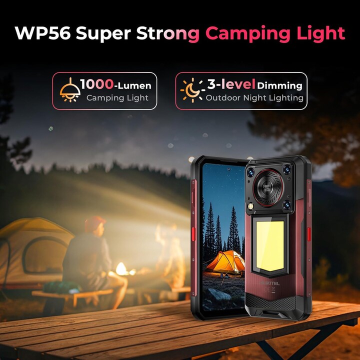 Oukitel WP56 5G, 8GB+256GB, display 6.8 FHD+, 16000mAh, fotocamera da 108MP, Android 15, NFC, Nero
