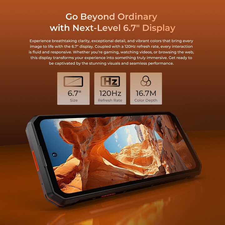 Oukitel WP58 Pro 5G, 8GB 512GB, 6.7 HD+, 10000mAh, Dual Sim, Naranja