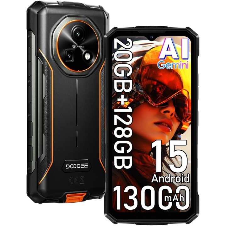 Smartphone Doogee Fire 5 Pro, 4GB 128GB, 6,6 LCD IPS HD+, 13000mAh, Dual Sim, Laranja