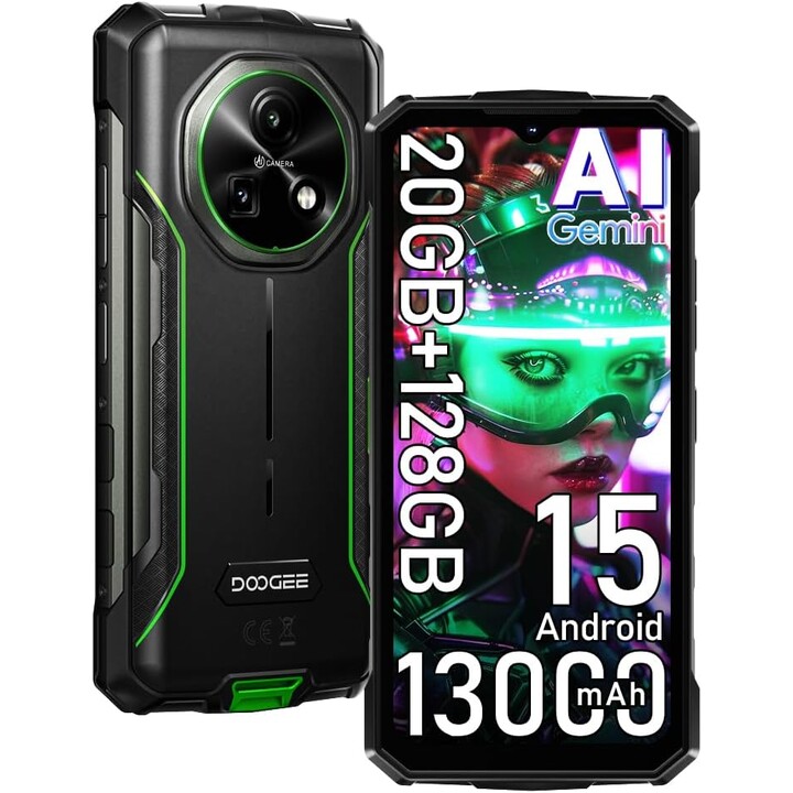 Doogee Fire 5 Pro, 4GB 128GB, LCD 6.6 IPS HD+, 13000mAh, Doppia Sim, Verde