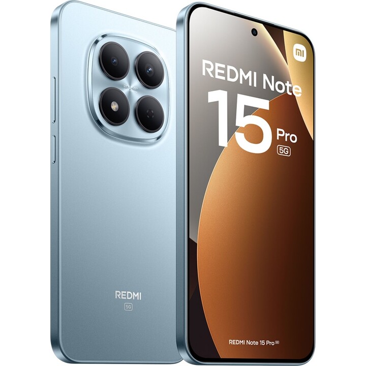 Xiaomi Redmi Note 15 Pro 5G, 12 Go 512 Go, 6,83 AMOLED, 6580 mAh, bleu glacier