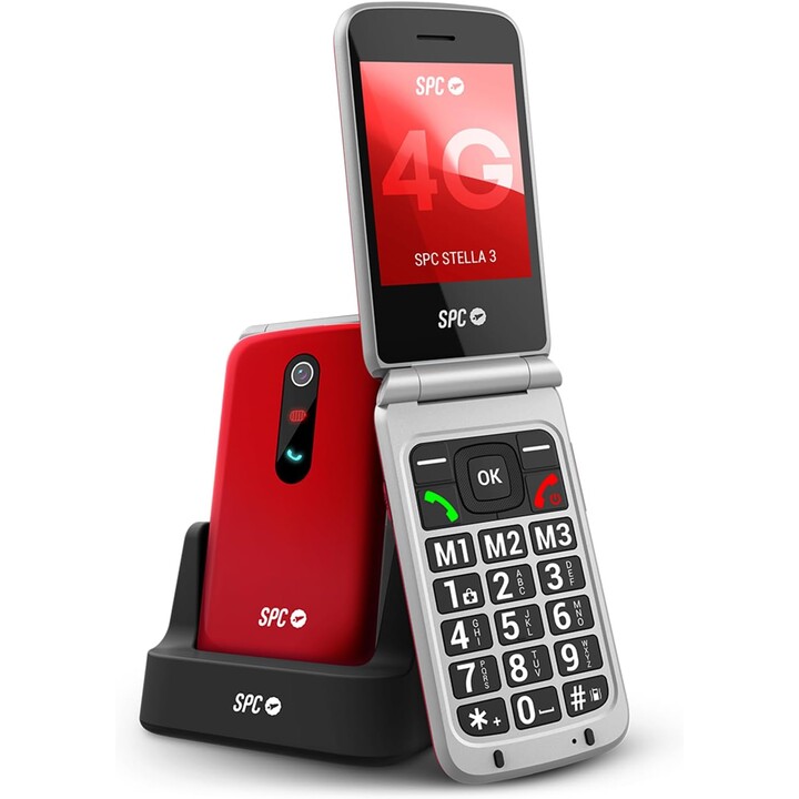 Celular SPC Stella 3 4G para Idosos Vermelho