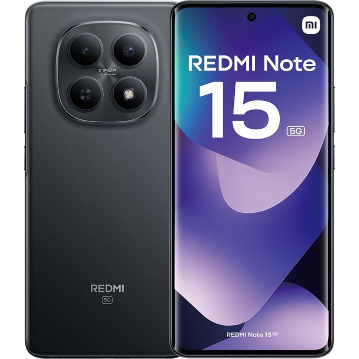 Xiaomi Redmi Note 15 5G, 6GB 128GB, 6.77 AMOLED, 5520mAh, Black