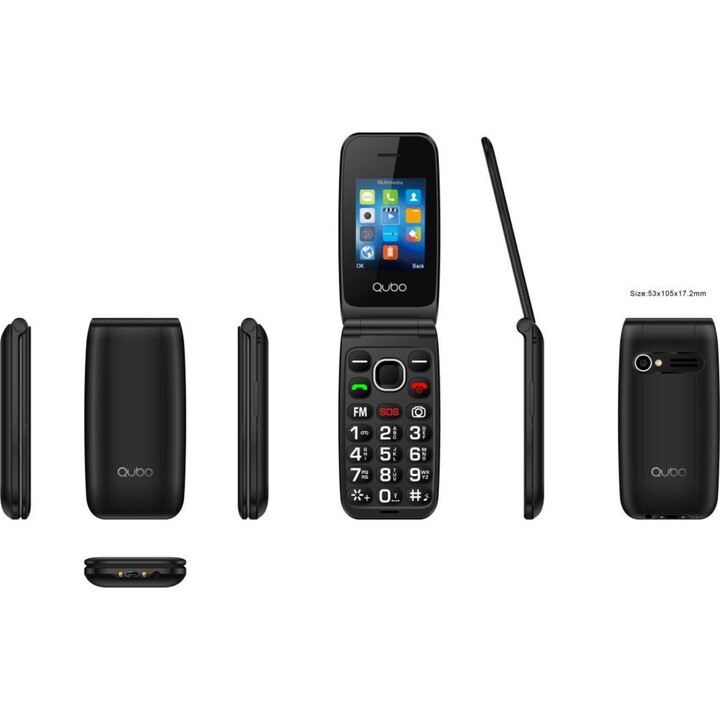 Qubo NEO2 NW BK Teléfono móvil 4G para personas mayores negro